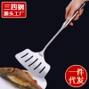 304 stainless steel kitchenware, long-handled oil-draining fish frying kitchenware, flat-bottomed fish frying spatula, thickened and widened flipping fish and steak spatula details Picture